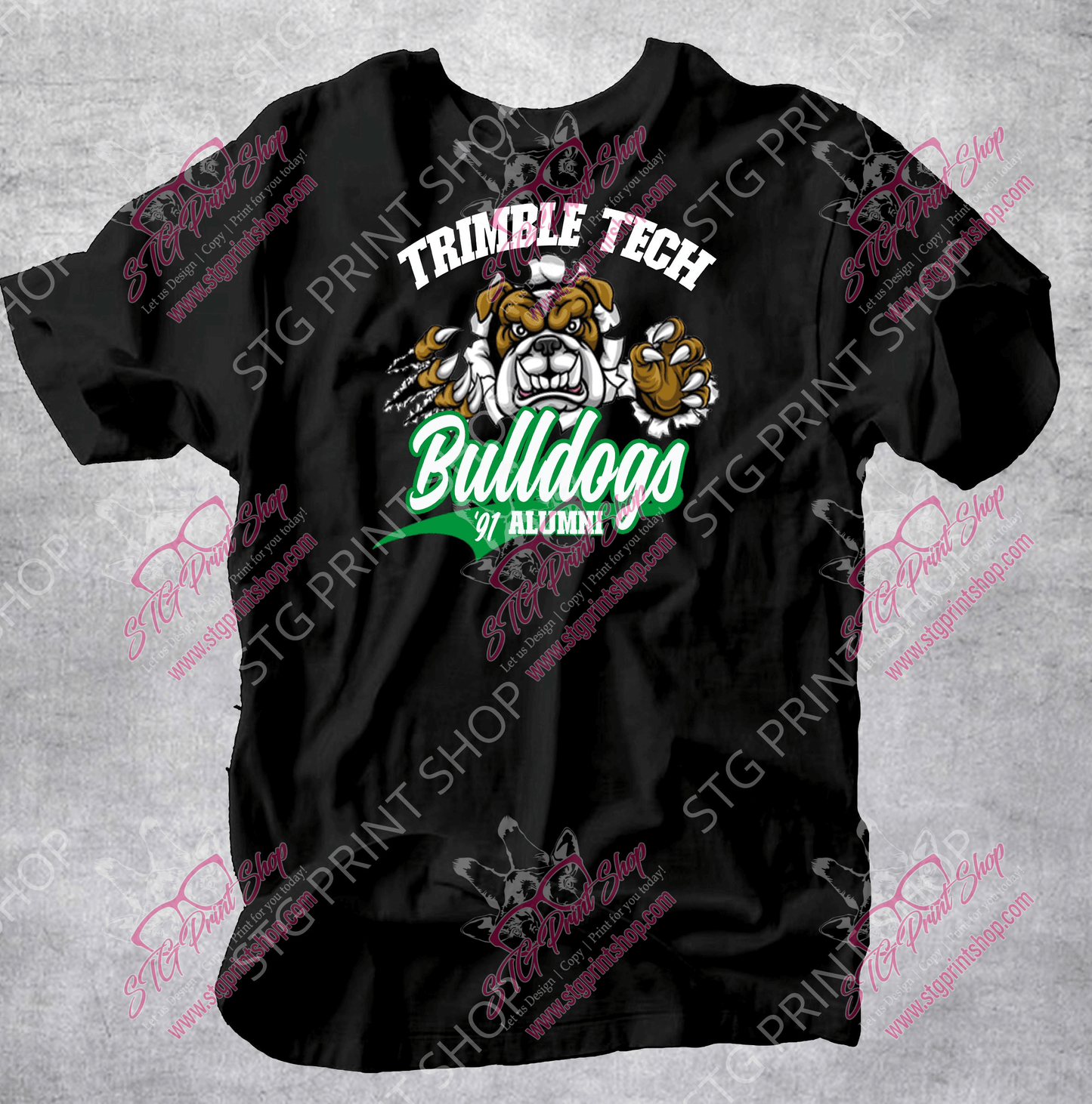Trimble Tech Alumni Tshirt - by STG Print Shop - bulldogs, high school football, spirit wear, trimble tech