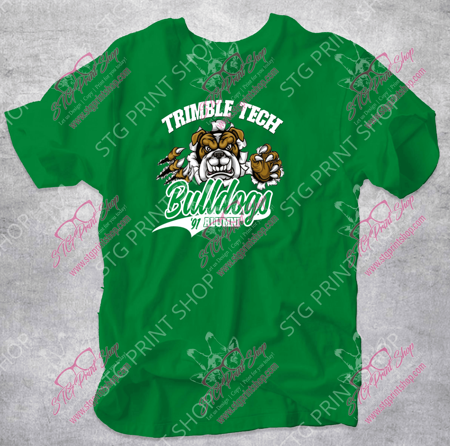 Trimble Tech Alumni Tshirt - by STG Print Shop - bulldogs, high school football, spirit wear, trimble tech