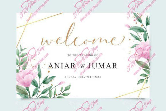 Pink Wedding Welcome Foam Board