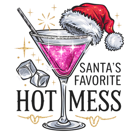Santa Hot Mess  Martini Transfer